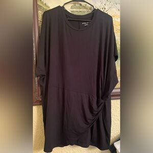 Ava & Viv Black Twist Tie Side Short Sleeve Stretch Top Blouse Shirt SZ 3X NWOT